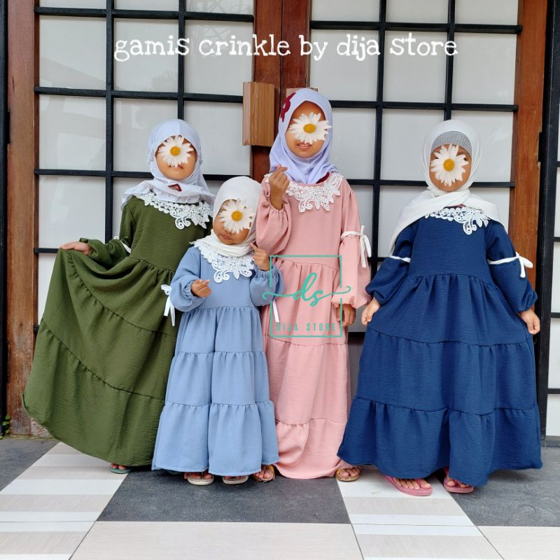 Dijastore Gamis Azzahra Crinkle, Gamis anak Crinkle Airflow