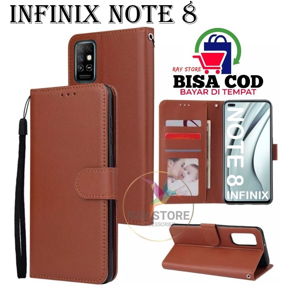 INFINIX NOTE 8 FLIP LEATHER CASE PREMIUM-FLIP WALLET CASE UNTUK INFINIX NOTE 8