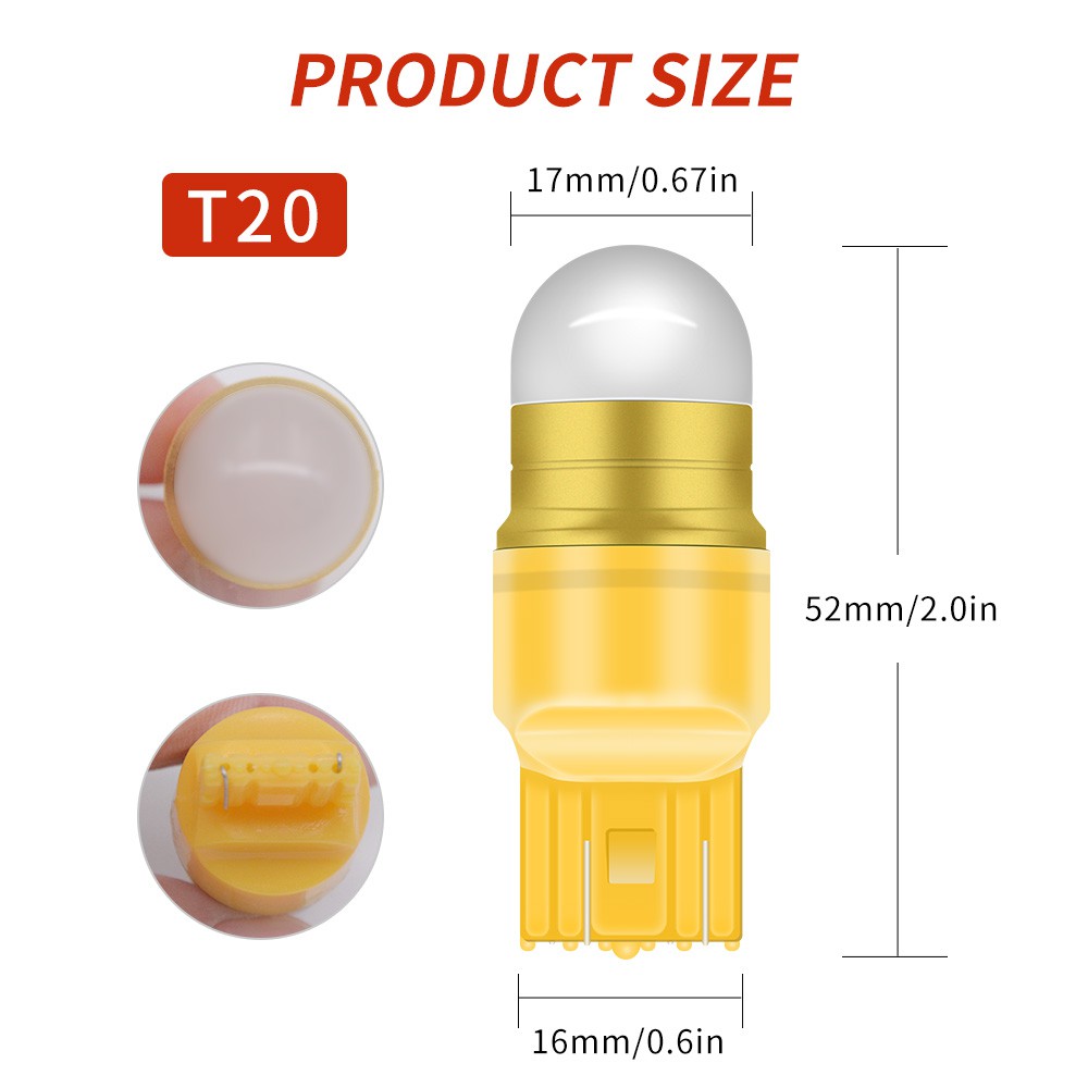 1 PC Baru T20 7443 W21/5W 3030 LED Auto Ekor Lampu Rem Mobil DRL Mengemudi Lampu Sein Bohlam Amber