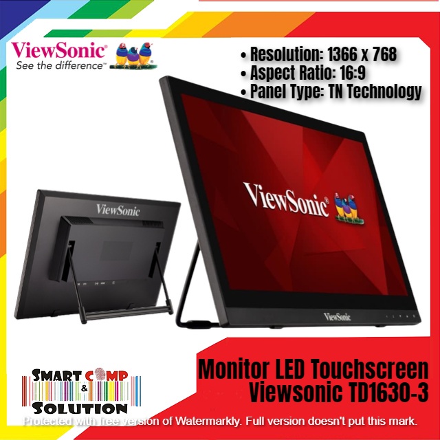 Monitor LED Touchscreen Viewsonic TD1630-3 / TD1603 15.6 Inch HDMI VGA