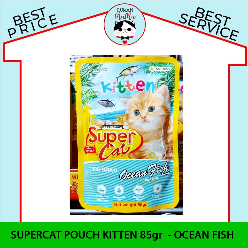 MAKANAN ANAK KUCING KITTEN SUPERCAT POUCH 85GR