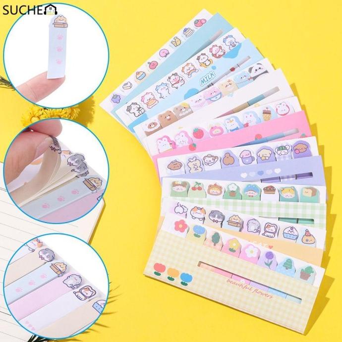 

15 Pcs Stiker Memo Pad Motif Kartun Hewan Untuk Alat Tulis Sekolah