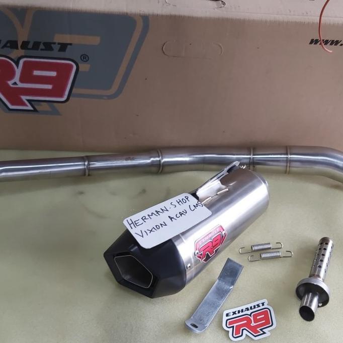 Knalpot R9 original Vixion New Alpha acau11 Ayo Order