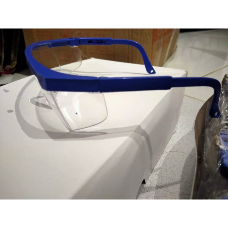 kacamata safety clear bening frame biru kacamata kerja motor