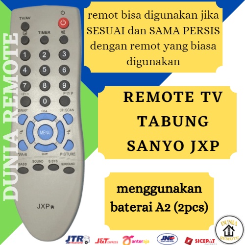 Remot / Remote Sanyo TV Tabung SLIM FLAT FUJITEC JXP , 31200 tanpa setting