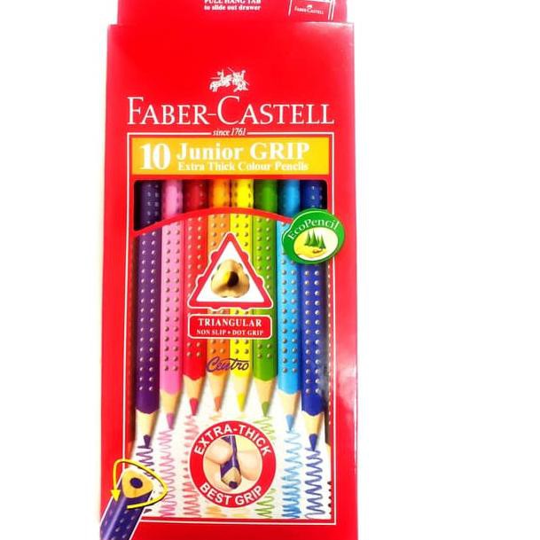 

➯ Faber Castell Junior Grip Pensil Warna Anak TK isi 10 ◄