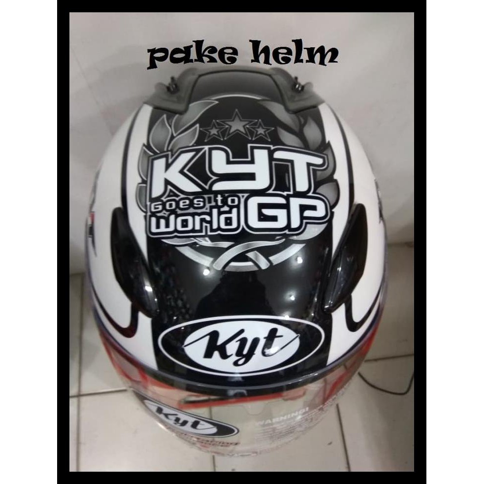 Helm Kyt Dj Maru Motif World Gp #11 White Gun Metal