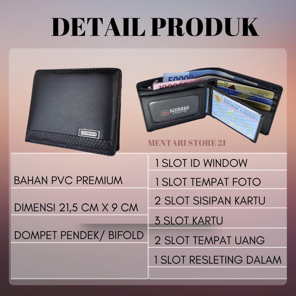 DEXMARA Dompet Pria Bahan Kulit PVC Premium DM 02S-2