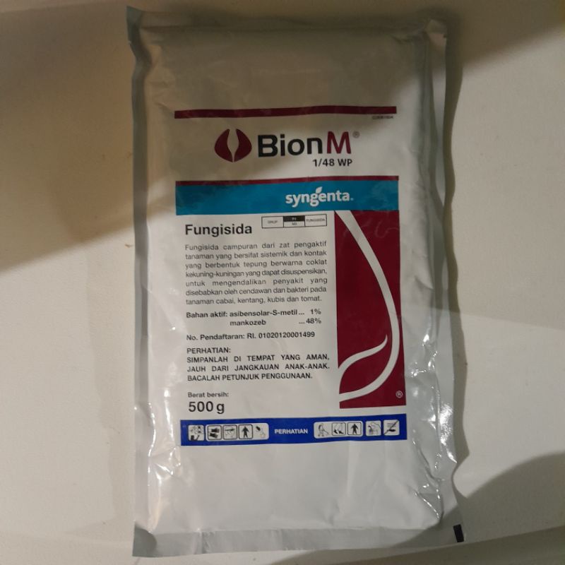 fungisida sistemik BionM 1/48WP 500G Bahan aktif: Asibensolar-s-metil 1% +mancozeb 48%