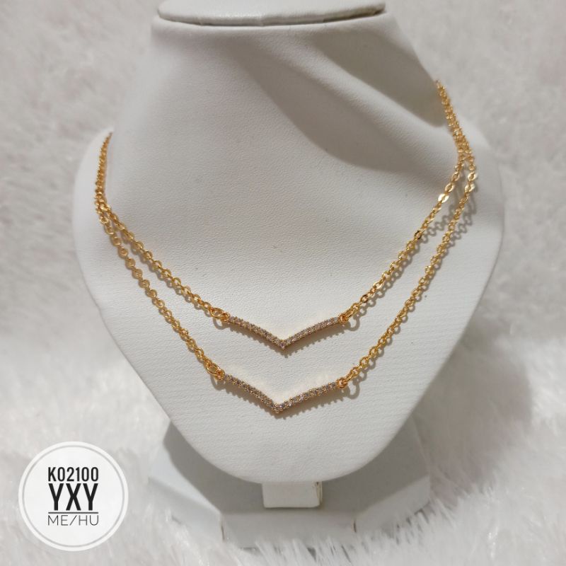 Kalung Yaxiya Model Fuji double layer Gold K02100