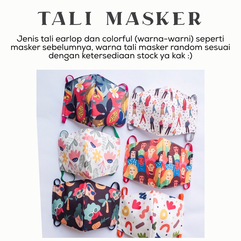 MASKER KAIN LUCU MARBLE STONE / MASKER PRINT EARLOP / MASKER KAIN DEWASA / MASKER PRINT