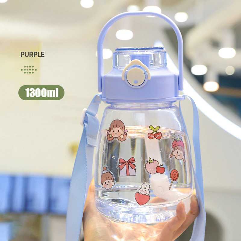 OEMG Botol Minum Anak Lucu dengan Sedotan 1300ML