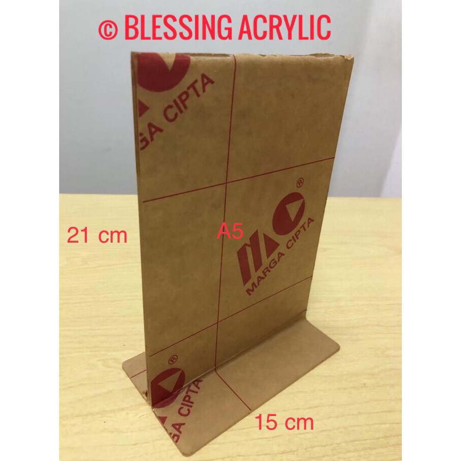 

PROMO TERMURAH Acrylic tempat brosur A5/tent card A5/selipan kertas meja A5./no meja ZD118