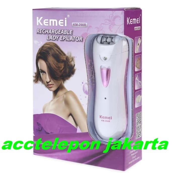 Kemei KM - 290R Lady Mini Rechargeable Washable Electric Hair Remover