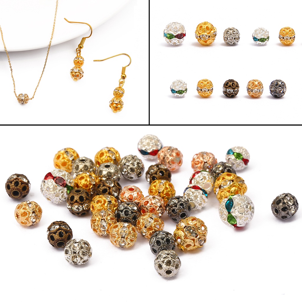 20 pcs Bayberry Bola Kristal Berlian Bola DIY Buatan Tangan Kalung Gelang Manik Terpisah Bola Berlian DIY Perhiasan Aksesoris