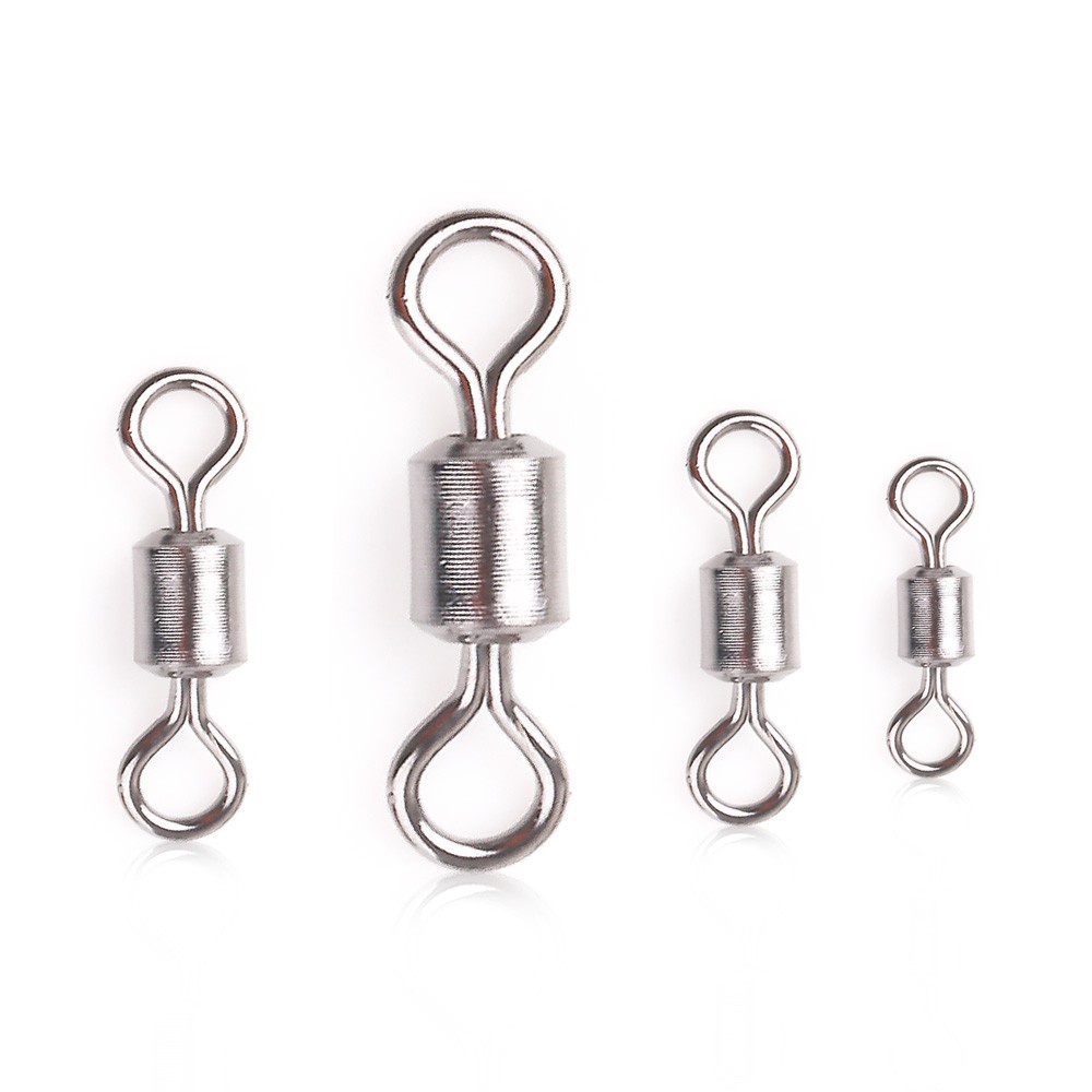 HENGJIA 50Pcs/Bag Pancing Rolling Swivel Fast-lock Snap Ball Bearing Fishing Connector Swivel Clasp Fishing Gear