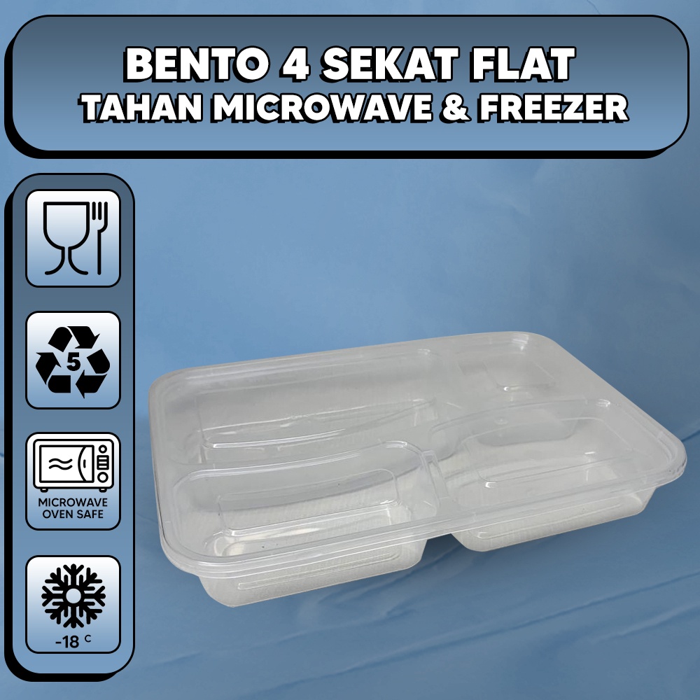 Thinwall Sekat 4 Box  Bento Plastik Murah