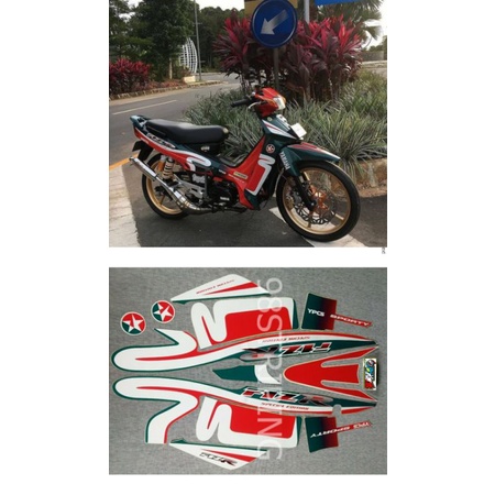 STIKER STRIPING LIS YAMAHA FIZ R CALTEX HIJAU ORIGINAL