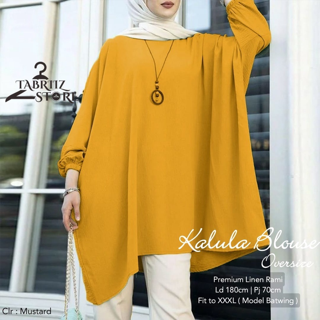 kalula blouse pakaian atasan baju kemeja shirt bluse blus katun polos adem super jumbo ld 180 xxxxxl