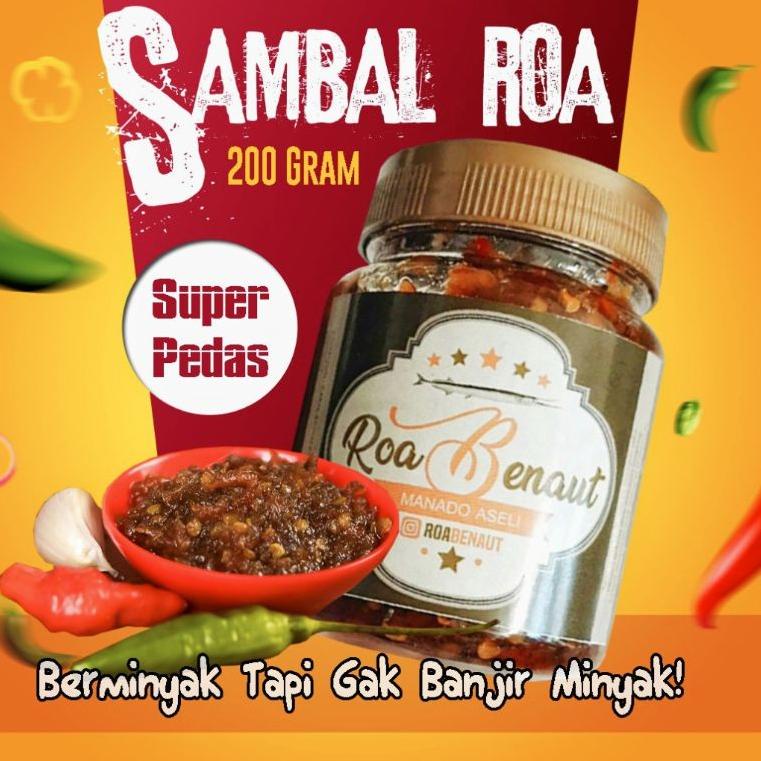 

✴Jual☆ Sambal Roa Asap Manado Tanpa MSG - Sambel Ikan Roa Pedas 200 gram 100
