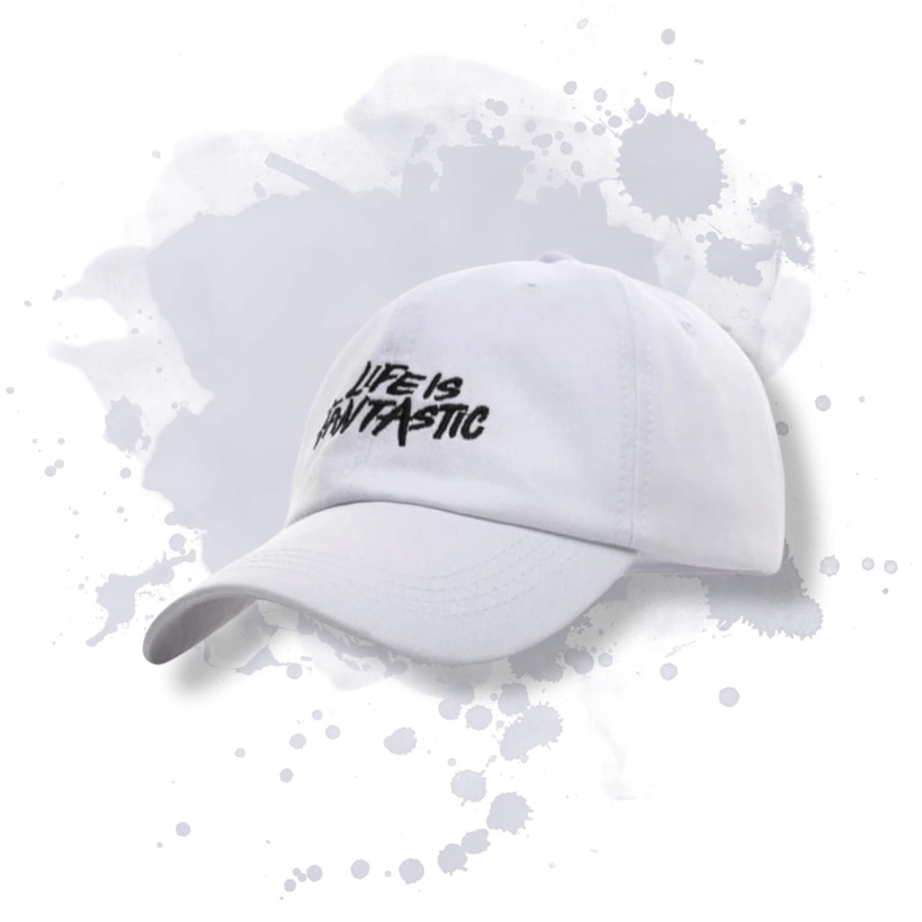 TOPI BASEBALL PRIA / WANITA DEWASA ANAK REMAJA 7-18 TAHUN GAYA HIP HOP BORDIR CHALLENGE / TOPI REMAJA KOREA-FANTASTIC WHITE