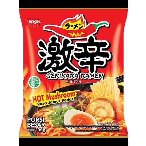 

impor-mie- nissin gekikara ramen hot mushroom rasa jamur pedas 109 gram -mie-impor.