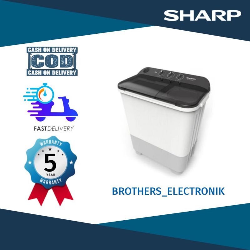 Mesin Cuci 2 Tabung Sharp EST-T65MN 7KG Low watt