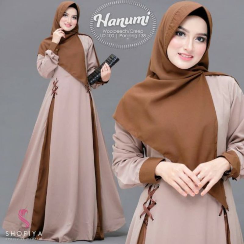 Baju Gamis Wanita Terbaru - Hanumi Dress Syari Muslim Murah Keki