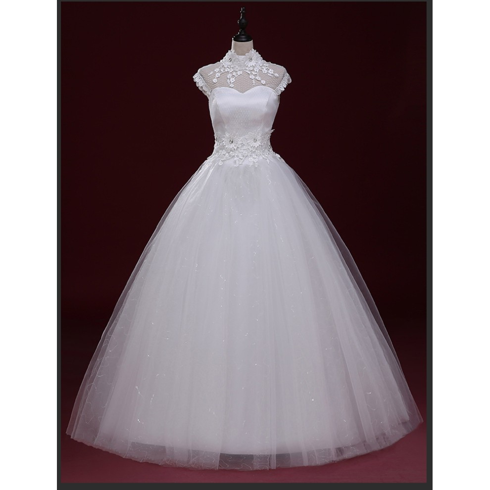 Wedding Dress Gaun Pengantin Import ball gown putih lengan promo murah