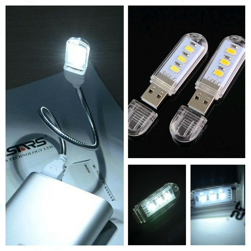 Z053 | Lampu 3 8 LED Light Mini USB Laptop / Lampu Darurat Powerbank Emergency