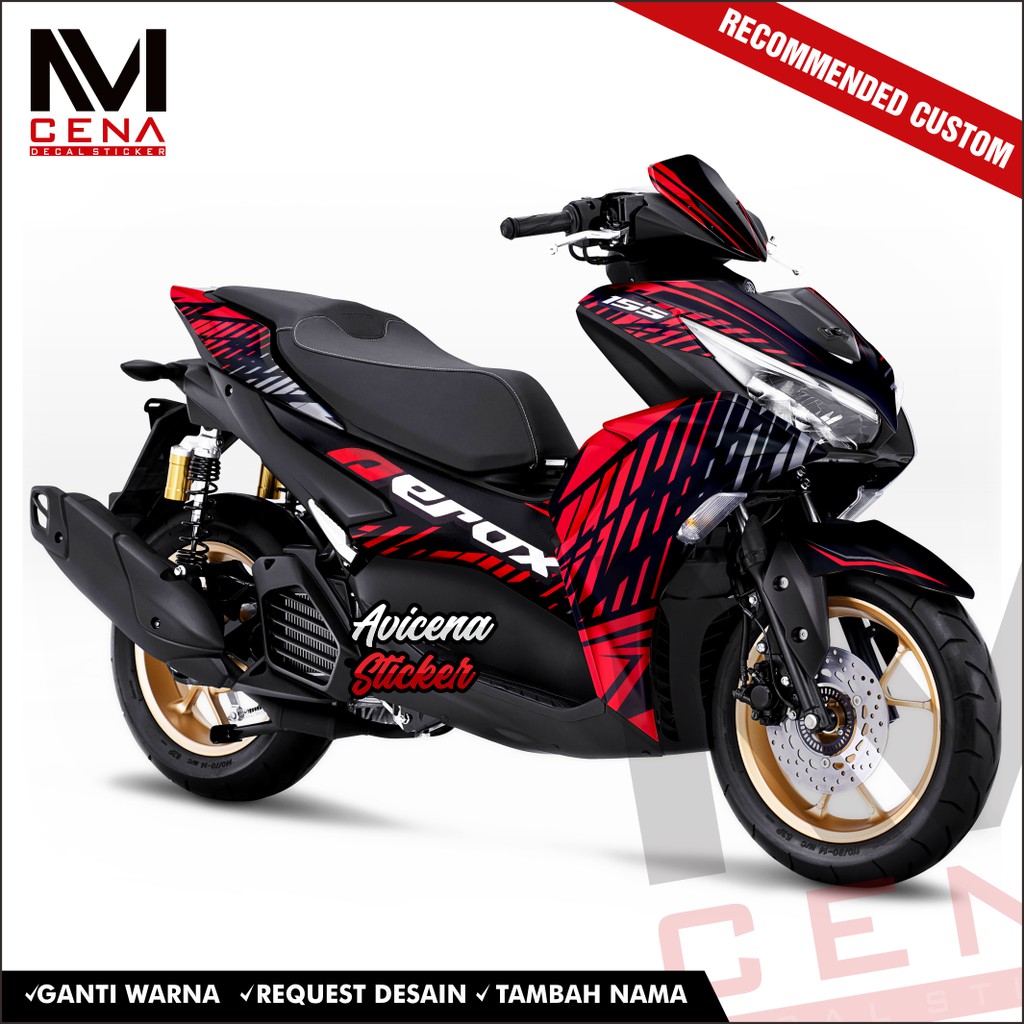 Sticker Decal Aerox Connected 2021 Decal Sticker Aerox 2021 Dekal Aerox Gstx