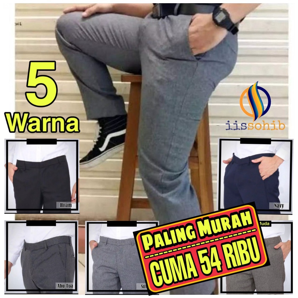 Celana Formal Pria Slimfit Celana Slim Fit Wool Shopee Indonesia