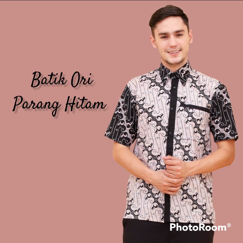 [TERBARU] Batik Pria Lengan Pendek premium BATIK BERKAH HRB026 motif KERATONAN Kode 002 size M L XL