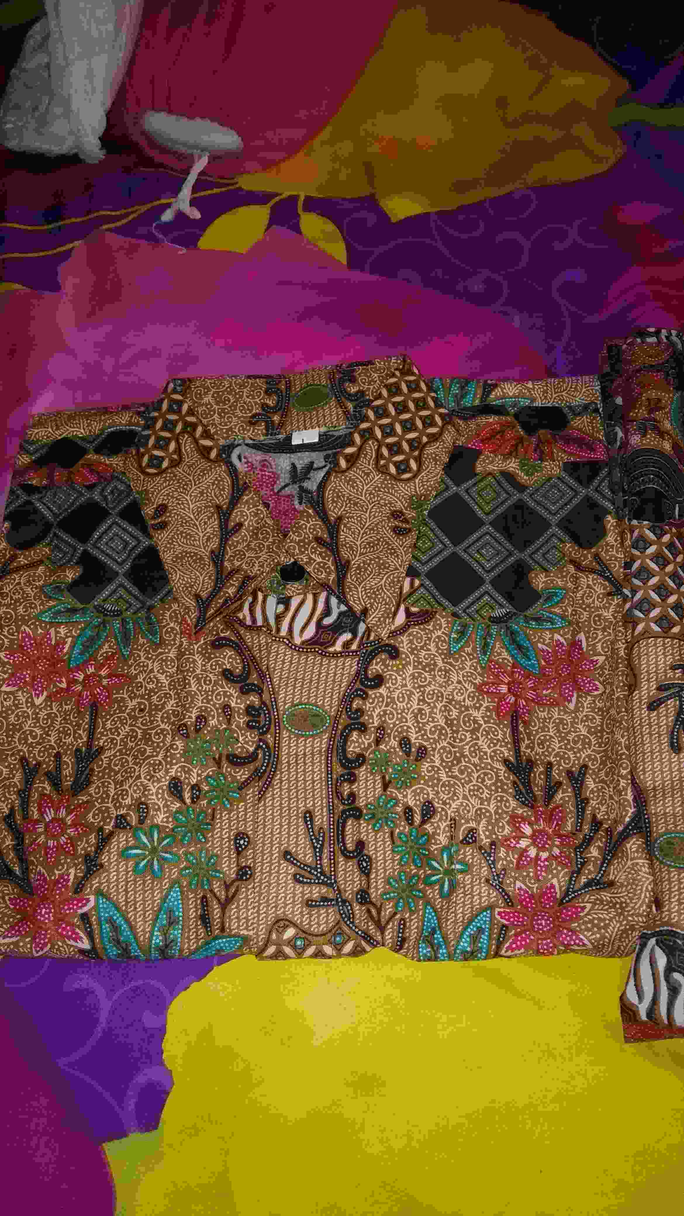 Batik Couple Keluarga - Couple Batik Indonesia Sarimbit Gamis Familly Set Hrb026 Batik Putra Hadi