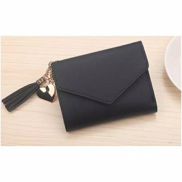 Dompet Wanita Lipat Tassel Model Pendek Import Korea