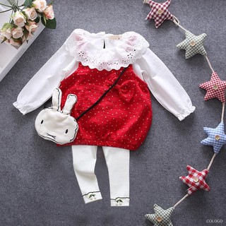 Set 3Pcs Romper Bayi  Laki laki Perempuan Lengan Panjang 