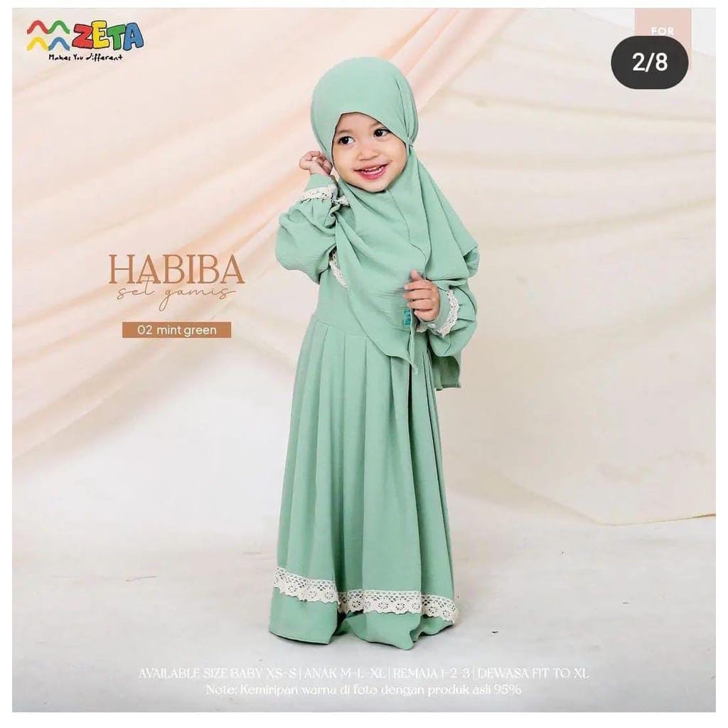 Habiba Syari Kids Baju Muslim Anak Perempuan Gamis Anak Pakaian Anak Perempuan Setelan Anak Perempuan