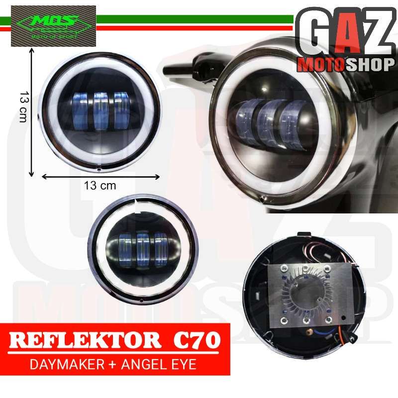 Lampu Depan C 70 LED Daymaker C70 Angel Eye Reflektor Ring Angeleye eyes aksesoris Olong Pitung