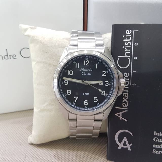 [Murah] Alexandre Christie AC 6540 silver hitam Original