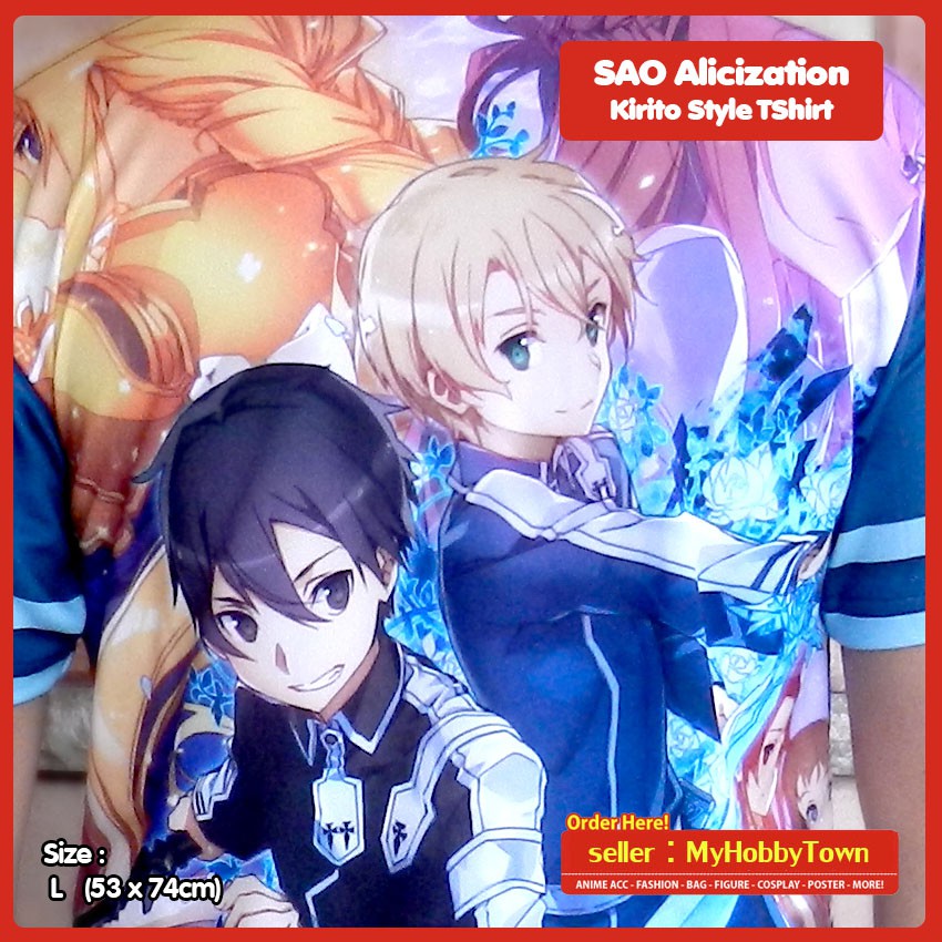 Kaos Anime SAO Sword Art Online Alicization Kirito Style Full Print