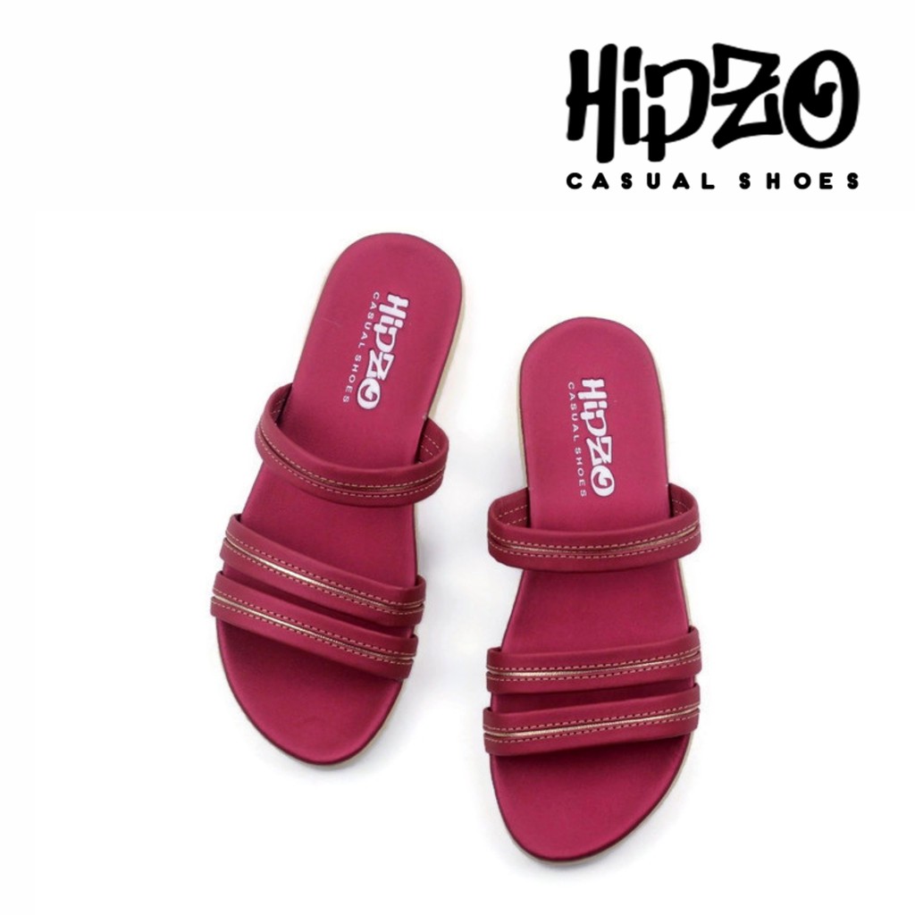 Sendal Wanita Original Hipzo CT 06 Sandal Wanita Sandal Fashion Wanita Murah Sandal Cewek Sandal Slop Wanita-Merah