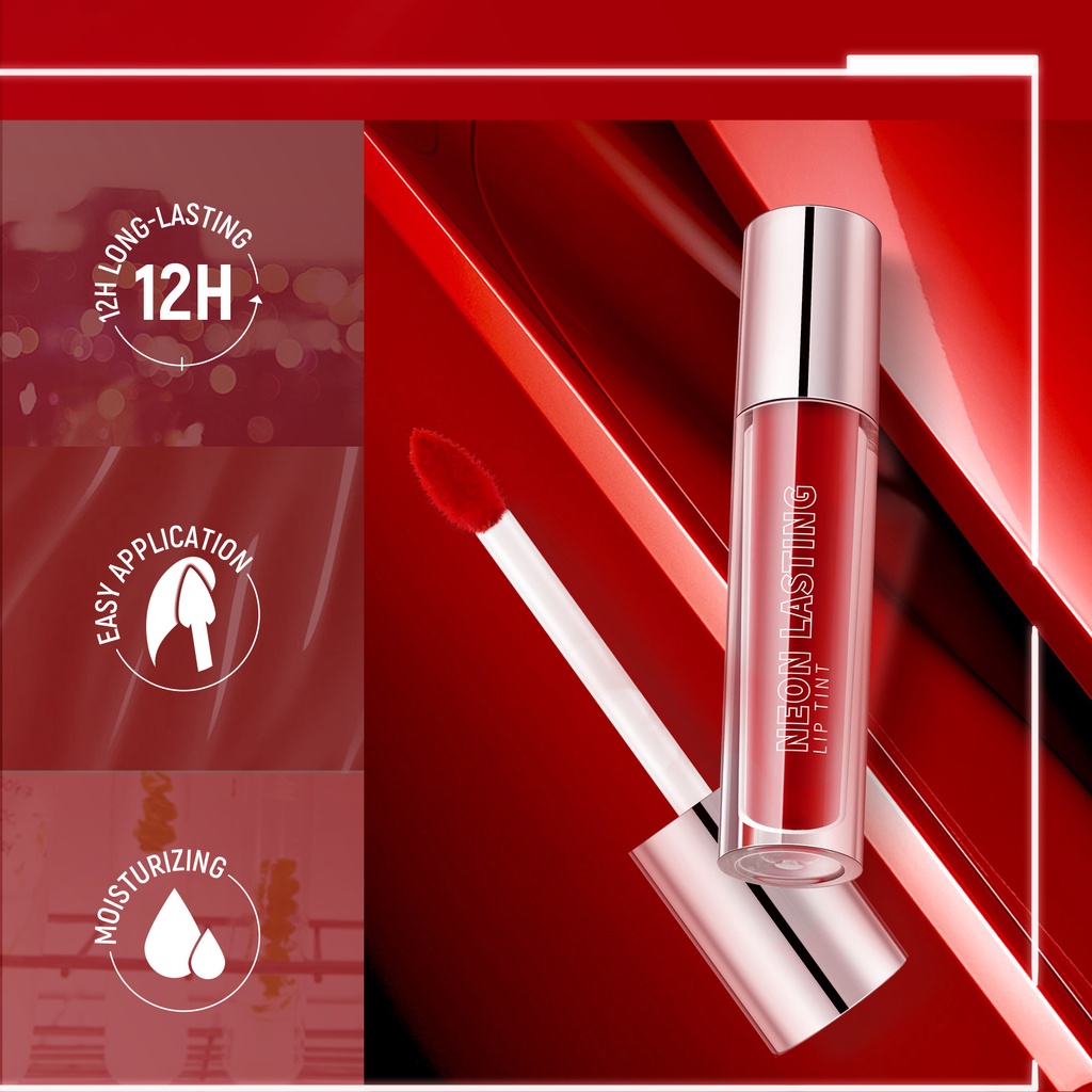 Y.O.U Neon Lasting Lip Tint (Tahan Lama Hingga 12 Jam, Moisturizing Liptint)