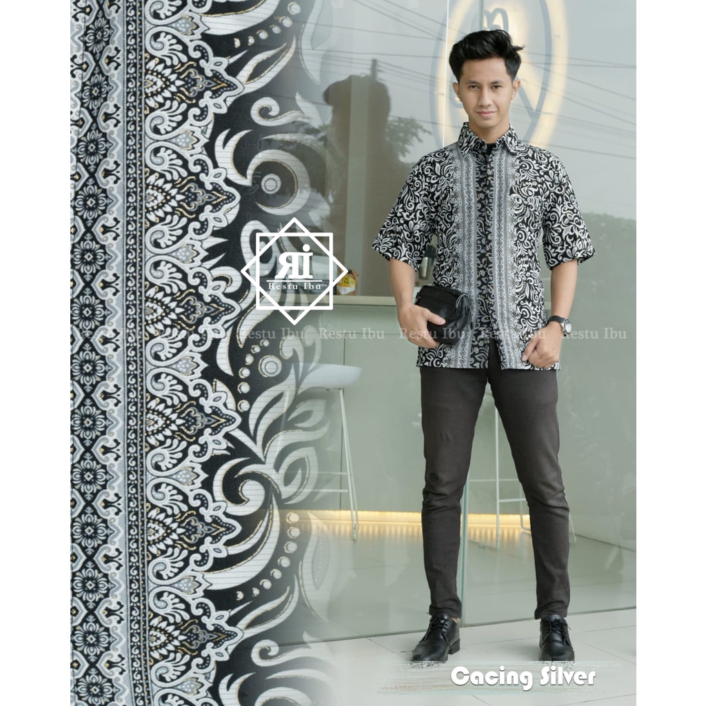 KEMEJA BATIK TERBARU Kemeja Batik Pria Seragaman Among Tamu / Kemeja Batik Nikahan Original /TERBARU KEMEJA BATIK PRIA LENGAN PANJANG MOTIF/ CUOPLE BATIK MOTIF CACING SILVER