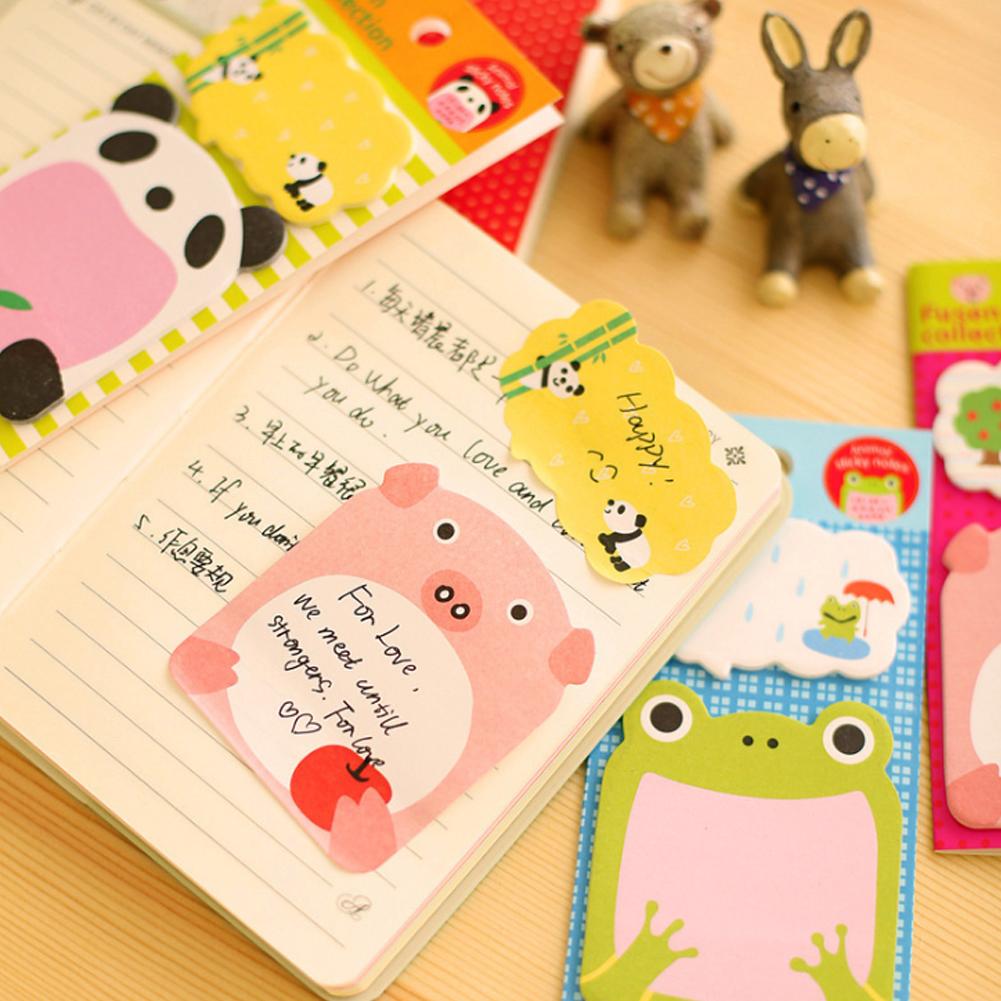 (Tk) Sticky Notes / Memo Pad Motif Kartun Hewan Lucu Untuk Stationery Sekolah / Kantor