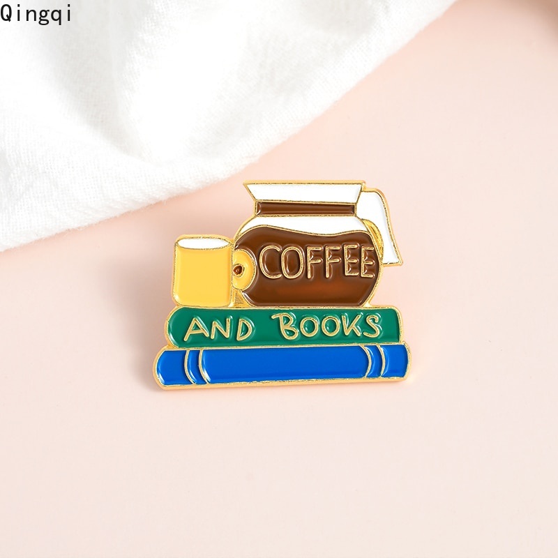 Bros Pin Enamel Bentuk Kartun Buku Kopi Untuk Hadiah