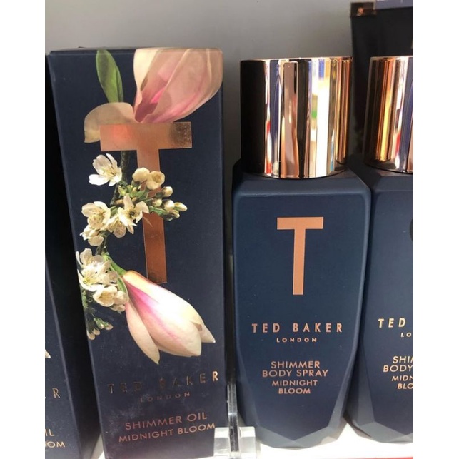 TED BAKER LONDON SHIMMER BODY SPRAY & SHIMMER BODY OIL MIDNIGHT BLOOM 150 ML PARFUME PARFUM IMPORT S