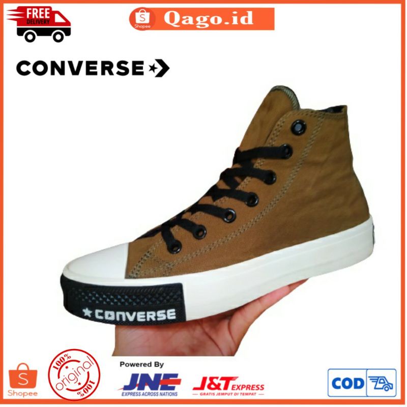 SEPATU SNEAKERS HIGH ALLSTAR  CONVERSE ALL STAR 70S Hight Brown Black Premium