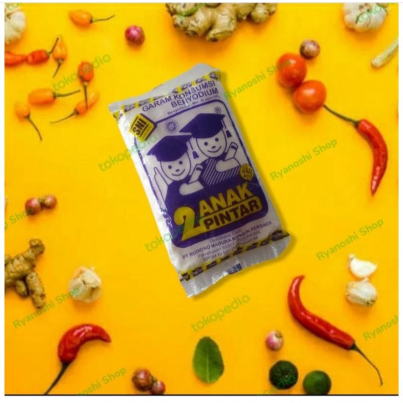 

Garam beryodium 2 anak pintar kemasan 250g