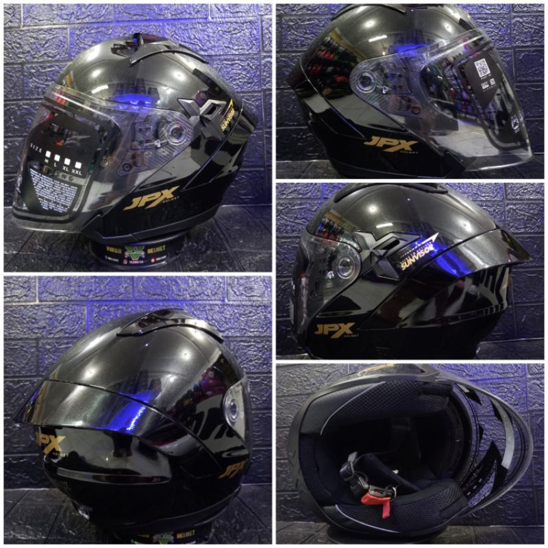 HELM JPX NOVA X SOLID BLACK GLOSSY