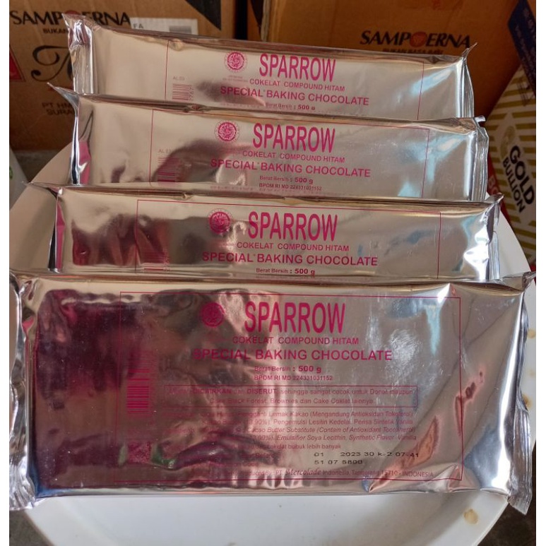 

COKLAT BATANG SPARROW 500 GRAM - DARK COMPOUND CHOCOLATE (DCC)